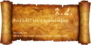 Kolláth Leopoldina névjegykártya